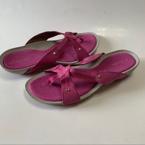 clarks flip flops kids pink